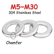 M5 M6 M8 M10 M12 M14 M16 M18 M20 M22 M24 M27 M30 304 Stainless Steel Grade A Chamfer Flat Washer Met