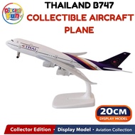 20cm Thailand Airlines Boeing B747 with Landing Gear Diecast Aircraft Model Alloy Airplane Collectib
