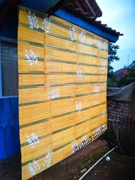 Tirai bambu murah cat+Motip/kere penutup teras/Tirai bambu berkualitas/Penyekat Ruangan