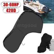 420D Black Full Outboard Engine Boat Cover For 30-60HP Motor Waterproof