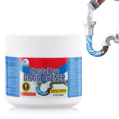 Crystal Lye Drain Opener 260g Powerful Pipe Cleaner Safe For Pipes Removes Hair Grease Soap And Toil