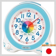 Seiko Clock Alarm Clock, Display Clock, Educational, Analog, Light Blue, 134x130x85mm BC420L