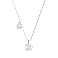 Buns Jewekry Silver Necklace Smiley Face Necklace