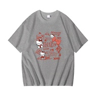 Áo phông rộng in hình Hello Kitty dễ thương tay ngắn nữ maozhuxia
