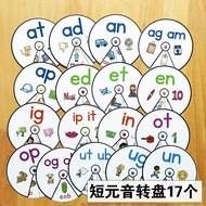 Đồ Chơi Vòng Tròn Thẻ Từ Phonics Natural Spelling CVC Consonant Word Flashcards Đồ Chơi Giáo Dục Sớm