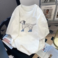 Korean Celebrity Style Shirt Short-Sleeved T-Shirt CMDXY1218 Men And Women Striped Letters Loose Scr