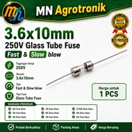 3.6x10mm 250V Glass Tube Fuse Slow Fast blow 1A 2A 3A 5A 3.15A T1A F1A T3.15A F3.15A Fast Slow Fuse