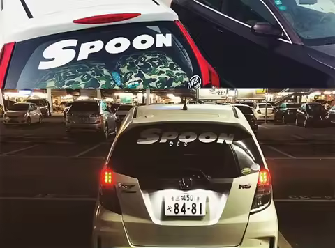 3 Sizes Sports Car Stickers Window Front Windshield Window Engine Hood Vinyl Decals for SPOON SPORTS
