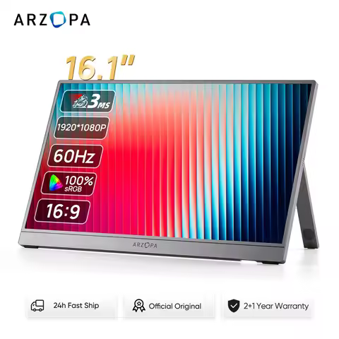 ARZOPA 16.1in 100% sRGB 1920*1080P Mini Portable Monitor IPS HDR External Second Screen for Laptop/P