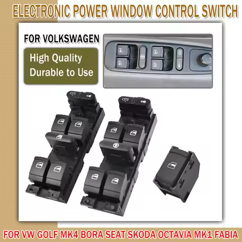 Window Panel Master Control Switch For VW Golf MK4 Jetta Bora Passat B5 Seat Leon Toledo Superb 2000