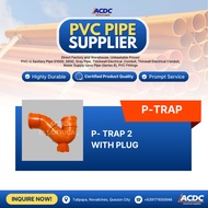 P-Trap 2 with Pllug PVC Orange Pipe Fittings for Sanitary Pipe | 1PC
