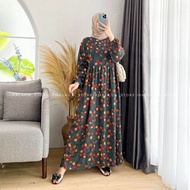 Midi Dress Wanita Rayon Premium // Midi Dress Busui Kekinian Rayon