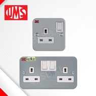 UMS 1213M 2213M 1 Gang 2 Gang 13A Metal Clad Switched Sockets