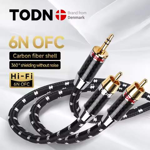 TODN RCA Cable HiFi Stereo 3.5mm to 2RCA Audio Cable AUX RCA Jack 3.5 Y Splitter for Amplifiers Audi