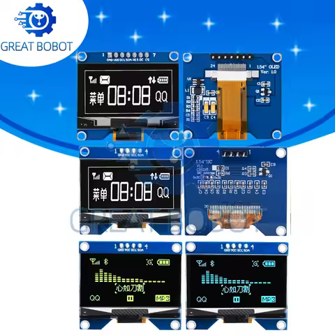 1.54-Inch OLED Screen Module (4PIN/7PIN): CH1116/SSD1309 Drive IC – SPI Interface, Compatible with S