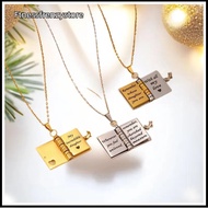 [FF] Stainless Steel My Little Star Engrave Book Pendant Nelace For Daughter Love Openable With 7 Pa