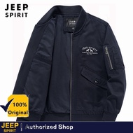 JEEP SPIRIT ฤดูใบไม้ร่วง2022ผู้ชายบางเสื้อแจ็คเก็ตแฟชั่น Hip Hop กีฬา Casual เบสบอลแจ็คเก็ต Plus ขนาดนักบิน Flying