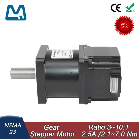 57 Stepper Motor 42mm Body Lenght 2.5A 0.7Nm Nema 23 Planetary Gearbox Ratio 4:1 Keyway Shaft