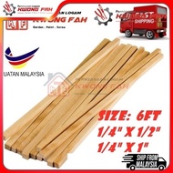 Solid Kayu Meranti Wood Kayu Perabot Frame Pintu Furniture Wood (6 KAKI) 1/4" X 1/2" / 1/4" X 1"