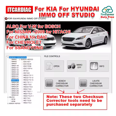 For KIA For HYUNDAI IMMO OFF For SIM2K14X 34X for DELPHI MT38 MT86 For BOSCH M797 For CHEVROLET For 
