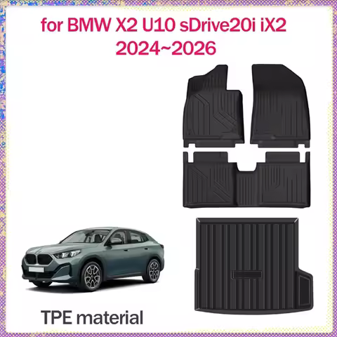 Car Floor Mat for BMW X2 U10 sDrive20i iX2 2024~2026 TPE Foot Interior Liner Waterproof Trunk Seats 