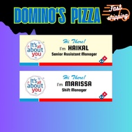 NAMETAG DOMINO'S PIZZA 75X25MM
