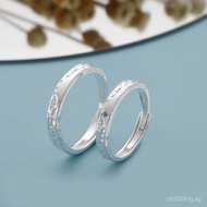 ins2024Pair of Rings Pure Silver New Luxury Style999Couple Glacier Korean Version Rings for Men and 