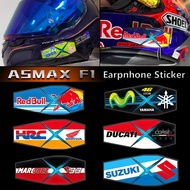 ASMAX F1 Bluetooth Earphone Protective Sticker Motorcycle Earphone Decorative Decal