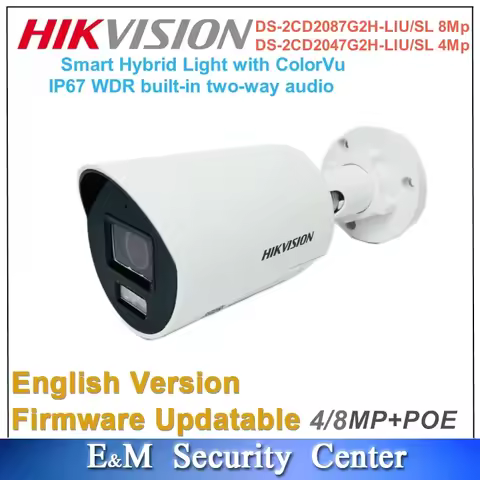 Original Hikvision DS-2CD2087G2H-LIU/SL 8MP &DS-2CD2047G2H-LIU/SL 4MP IP67 Hybrid POE ColorVu Bullet