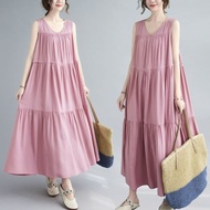 Dress murah Wanita terlaris lola lekbongBahan Katun Rayon Viscone Panjang Polos Import Korean Style