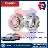 LEXUS GS300 GRS190 SANWA Japan FRONT Disc Rotor (2pcs) Brake Disc DEPAN
