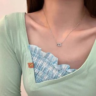 Korean Style Flashing Diamond Love Heart Necklace 2025 Female ins Niche Clavicle Chain Simple Neckla