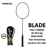 ORBITAL BLADE FULL CARBON BADMINTON RACKET MAX: 35LBS 4U (82±2g) Attack Type Balance 295±3MM Raket B