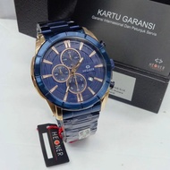 Hegner 5058 Jam Tangan Pria Original Chronograph Rantai Stainless