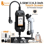 feyree EV charger GB/T 16A 3.5kW 1Phase 4.3 Touchscreen & Smart APP OTA Version Current Adjustable f