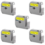 5 Pack M-K621 MK-621 MK621 M621 Compatible Brother P-touch Label Maker Tape, for PT-M95 PT-90 PT-70B