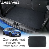 แผ่นรองท้ายรถ F65สำหรับมินิคูเปอร์ S 2024 2025แผ่นรองกระโปรงหลังรถพรมรองท้ายรถกันน้ำได้ถาดรองแผ่นรอง