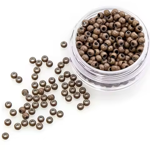 200/500Pcs 3mm Silicone Nano Rings Copper Rings with Silicone Lined Hair Beads Hair Rings Hair Exten