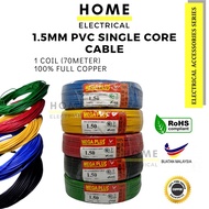 Mega Plus 1.5mm Wire Single Layer Pvc Cable 1.5mm Wire Wiring 100% Pure Copper