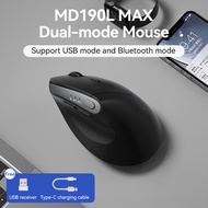 BOW MD190L/MD190L Max เมาส์ Ergonomic เมาส์ Dual-mode 2.4G รุ่นไร้สาย/บลูทู ธ ชาร์จไฟได้