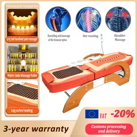 Jade Massage Bed Best Warm LCD Automatic Electric Rolling Jade Stone Thermal Heat Massage Bed Cerage
