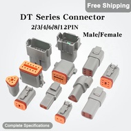 10 Sets Dt Series Connector Deutsch Dt06-2s/dt04-2p 2/3/4/6/8/12pin 22-16awg Waterproof Electrical P