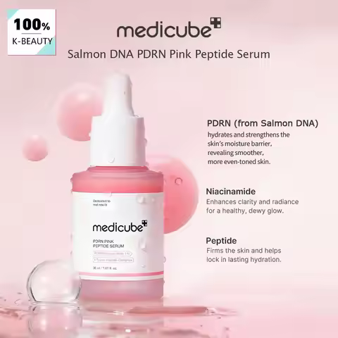 Medicube Salmon DNA PDRN Pink Peptide Serum,Smooth&Fast-Absorbing,Refreshing&Non-Sticky,Korean Skinc