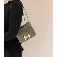 [Most] [Hermes] Constance Bag Flight Attendant Bag Crocodile Skin Constance19 Explosive Bag Original
