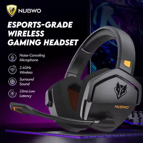 NUBWO G06 Dual Wireless Gaming Headset with Microphone for PS5, PS4, PC, Mobile, Switch, 2.4GHz Blue