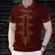 Men's Polo Shirt for Men Clothing Barong Clothing Vintage Style Tops Casual Short-sleeve Polo Shirt 