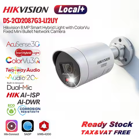 HIKVISION LOCAL+ DS-2CD2087G3-LI2UY 4K 8MP Smart Hybrid Light ColorVu3.0 Acusense3.0 Audio Anti-Corr