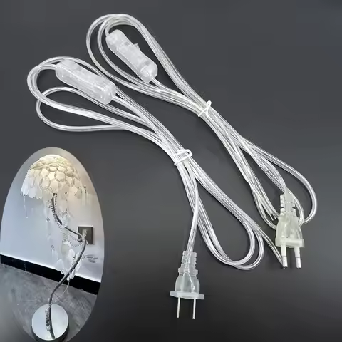 1.8m Transparent AC Power Cord America European 303 Online Switch US EU Extension Cable Wiring Deskt