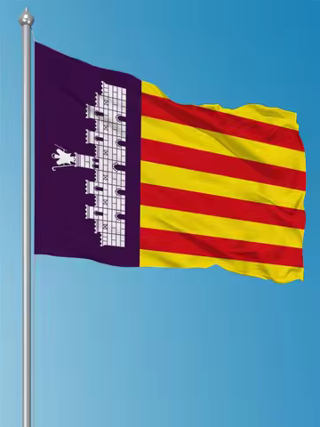 FLAGDOM 3X5Fts 90X150cm Spain Spanish Balearic Islands Mallorca Flag