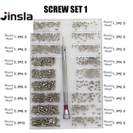 Jinsla 18ชนิด500 Pcsสกรูเล็กใช้สำหรับซ่อมแว่นตานาฬิกาแท็บเล็ตโทรได้สกรูชุดเครื่องมือไขควง